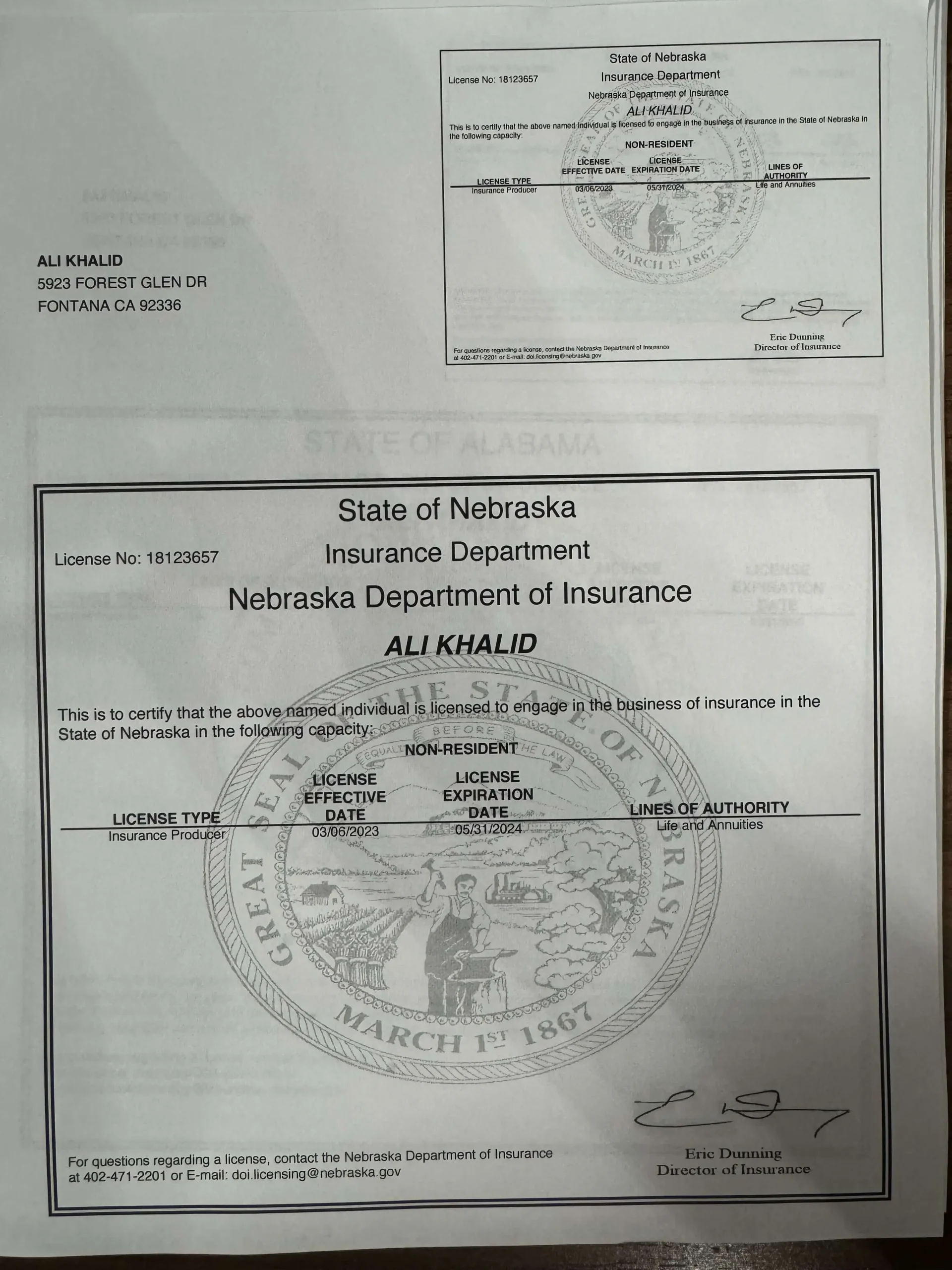 Nebraska State Licenses