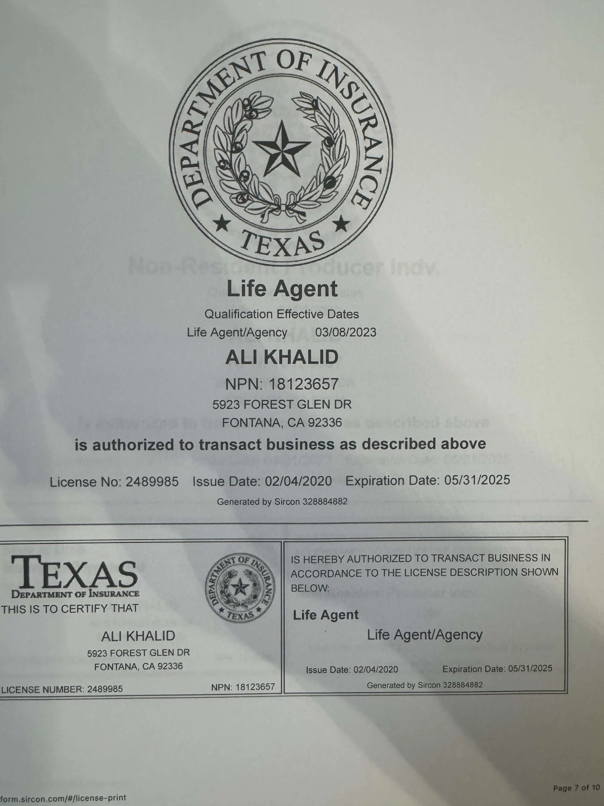 Texas State Licenses